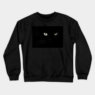 Black cat face and eyes Crewneck Sweatshirt